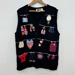 Vintage c.s.t. Sport Americana patriotic vest sz 2XL